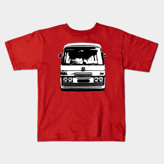 Bedford 1970s British classic coach monoblock black/white Kids T-Shirt by soitwouldseem